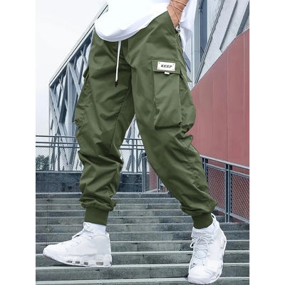 Herren Lässige Cargo Jogger Hose | Elastische Bündchen