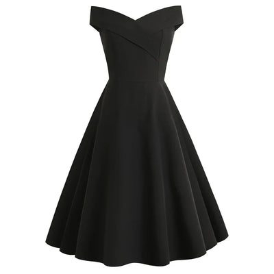 Damen Elegantes Schulterfreies Kleid | Midi