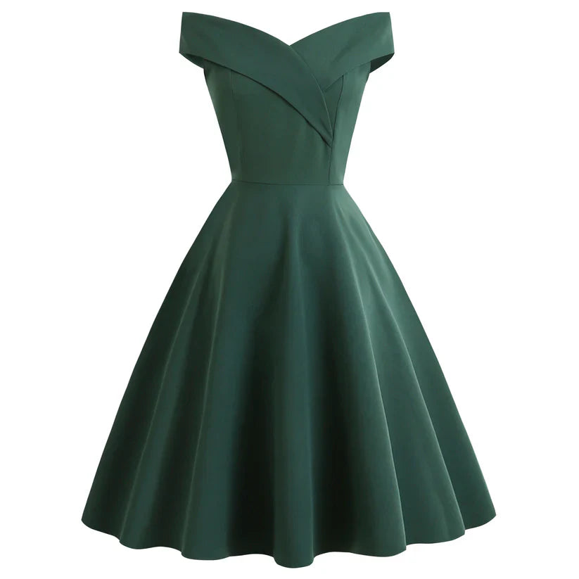 Damen Elegantes Schulterfreies Kleid | Midi