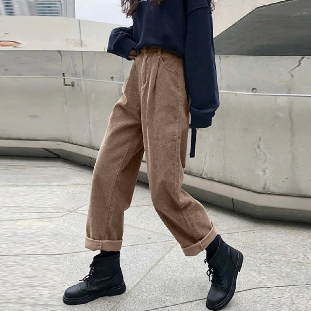 Damen Weitem Bein Entspannte Hose | Hohe Taille