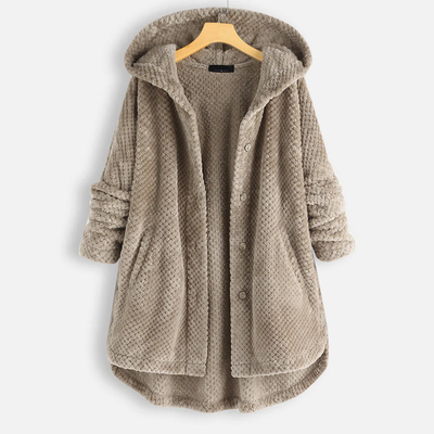 Damen Lange Winter Knopf Daunen Jacke | Kapuze