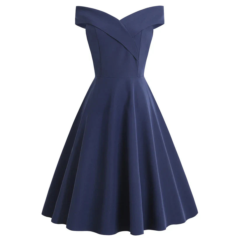 Damen Elegantes Schulterfreies Kleid | Midi