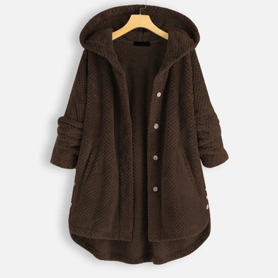 Damen Lange Winter Knopf Daunen Jacke | Kapuze