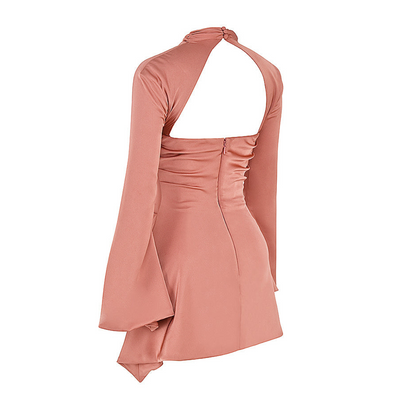 Damen Ausschneiden Langarm Kleid | Mini