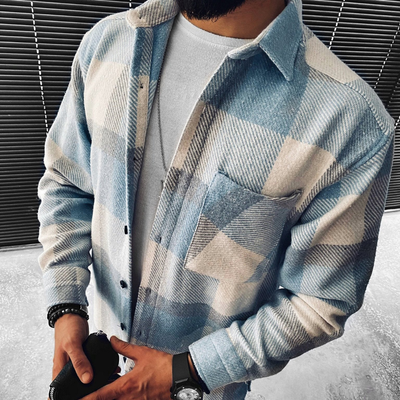 Herren Langarm Warme Winter Hemd | Kariert