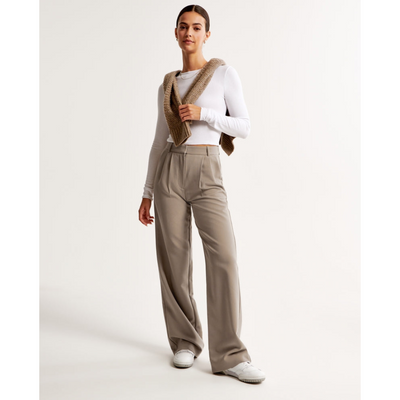 Damen Weite Beine Hosen | Hohe Taille