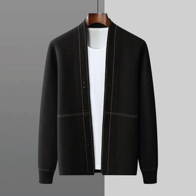 Herren Warme Winter Langarm Strickjacke | Knopf Daunen
