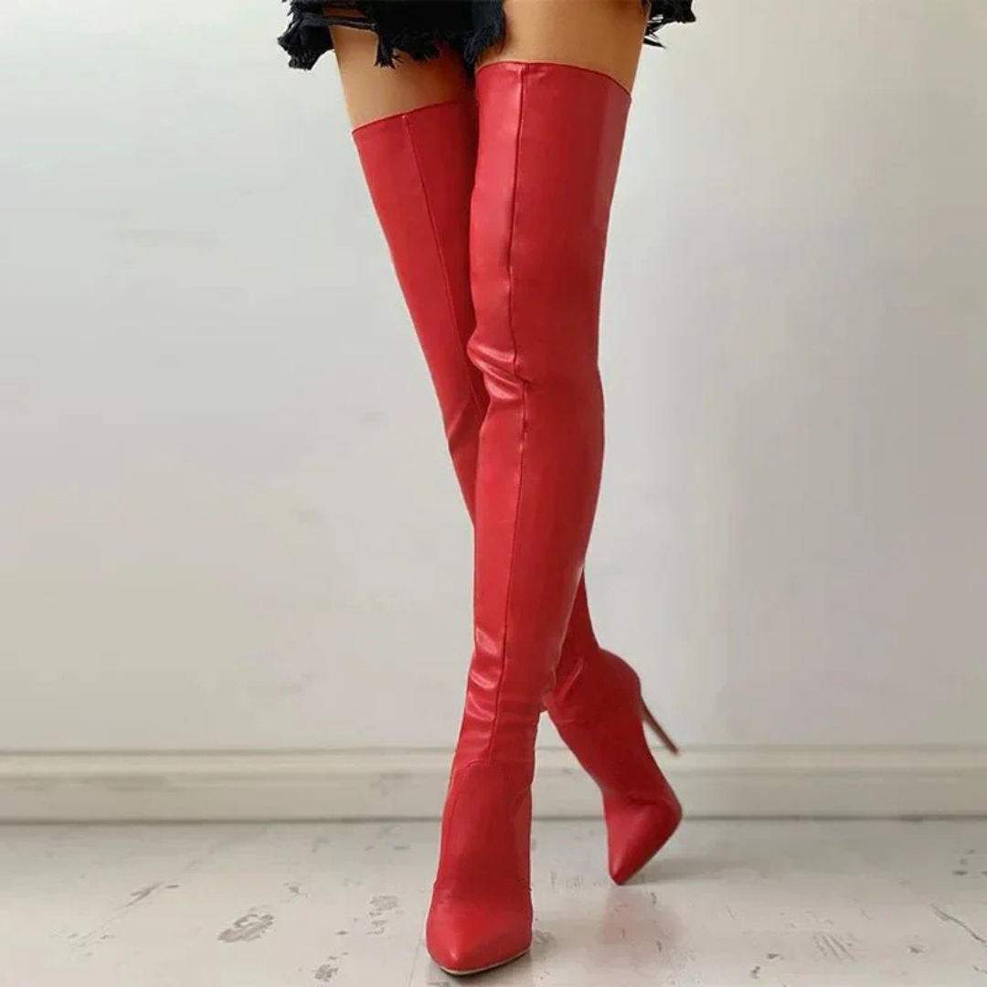 Damen Oberschenkelhohe Stiletto Stiefel | Elegante