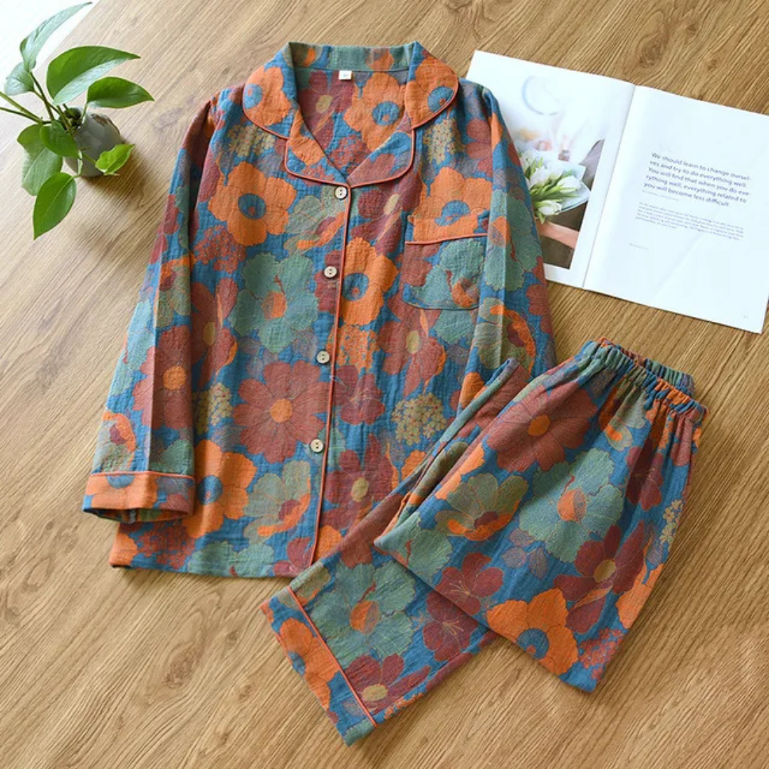 Damen Blumenmuster Pyjama Set | Lässig