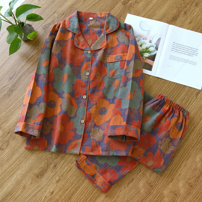 Damen Blumenmuster Pyjama Set | Lässig