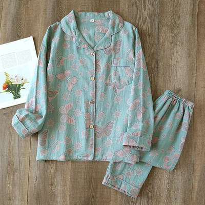 Damen Blumenmuster Pyjama Set | Lässig