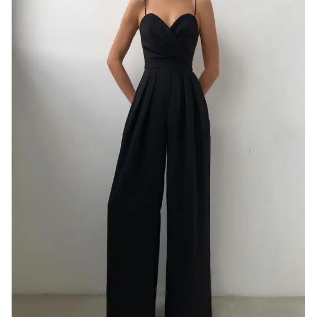 Damen Weit Geschnittener Spaghettiträger Jumpsuit | Elegante