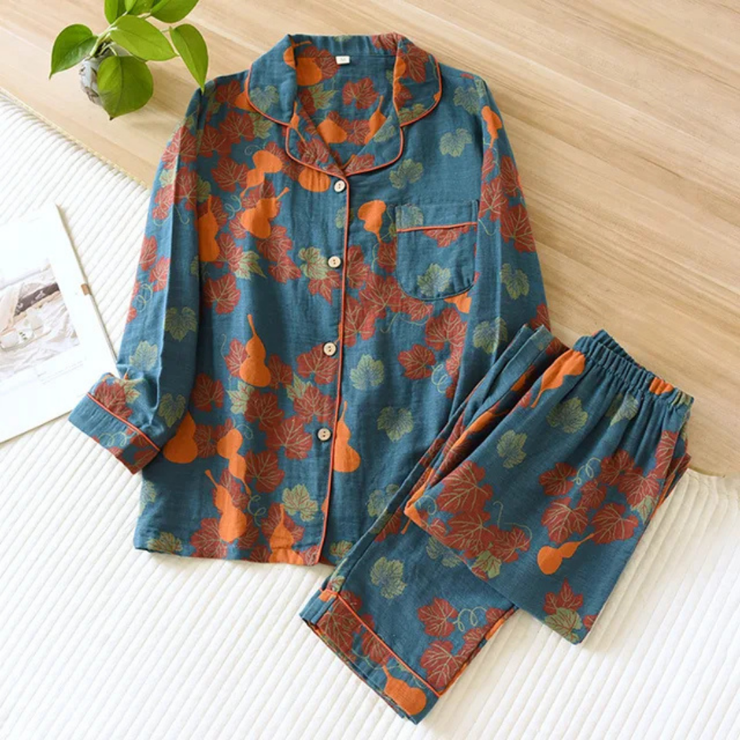 Damen Blumenmuster Pyjama Set | Lässig