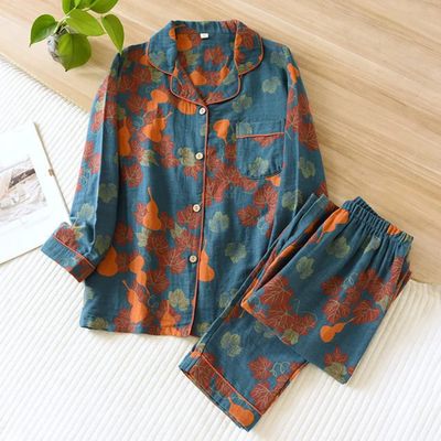 Damen Blumenmuster Pyjama Set | Lässig