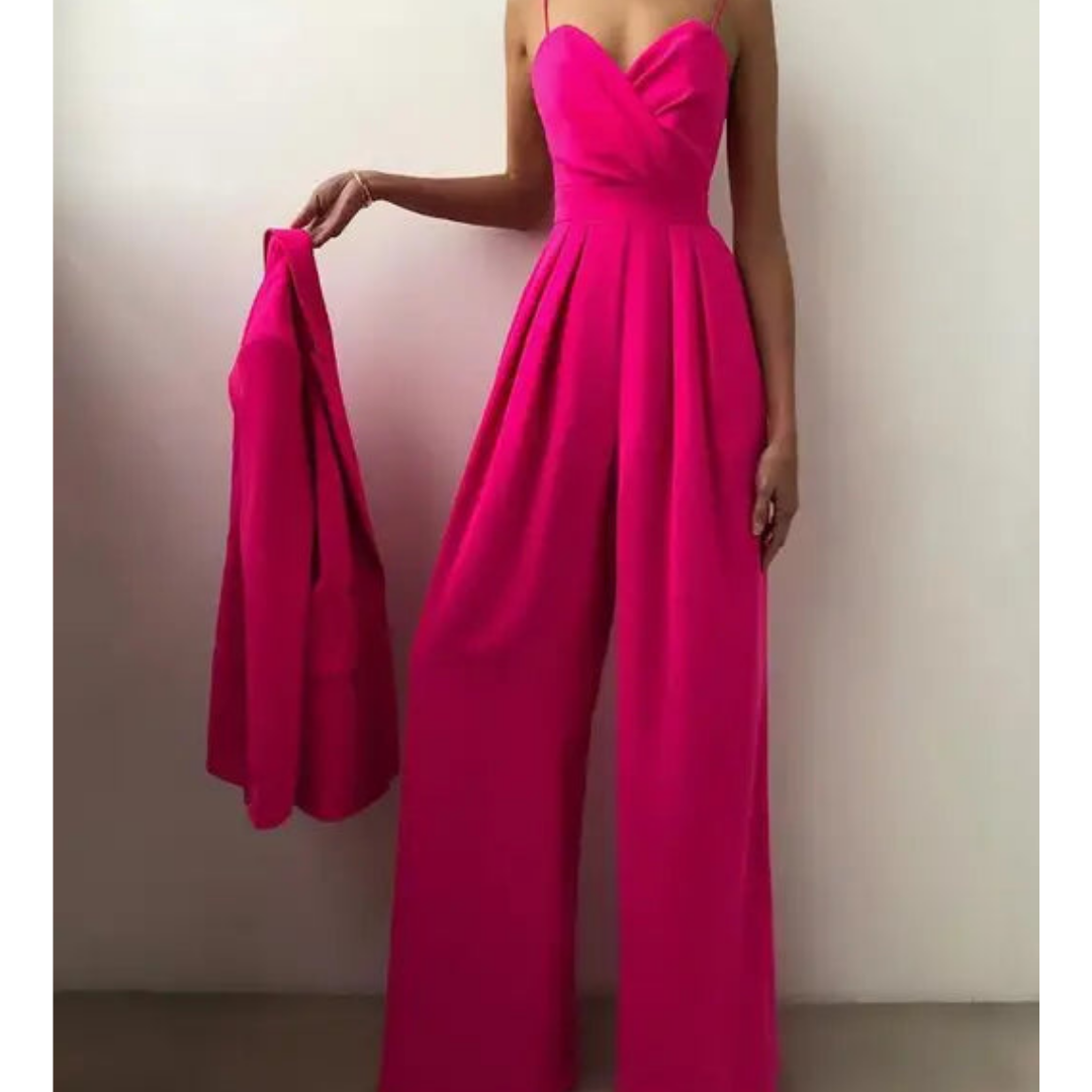 Damen Weit Geschnittener Spaghettiträger Jumpsuit | Elegante