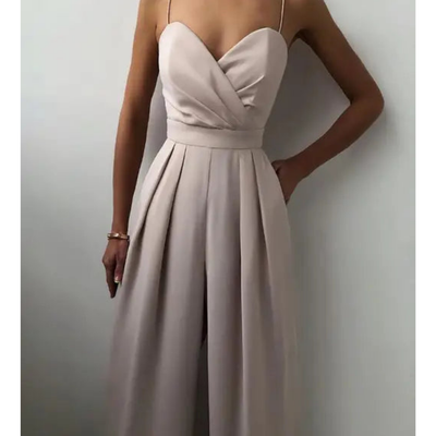 Damen Weit Geschnittener Spaghettiträger Jumpsuit | Elegante