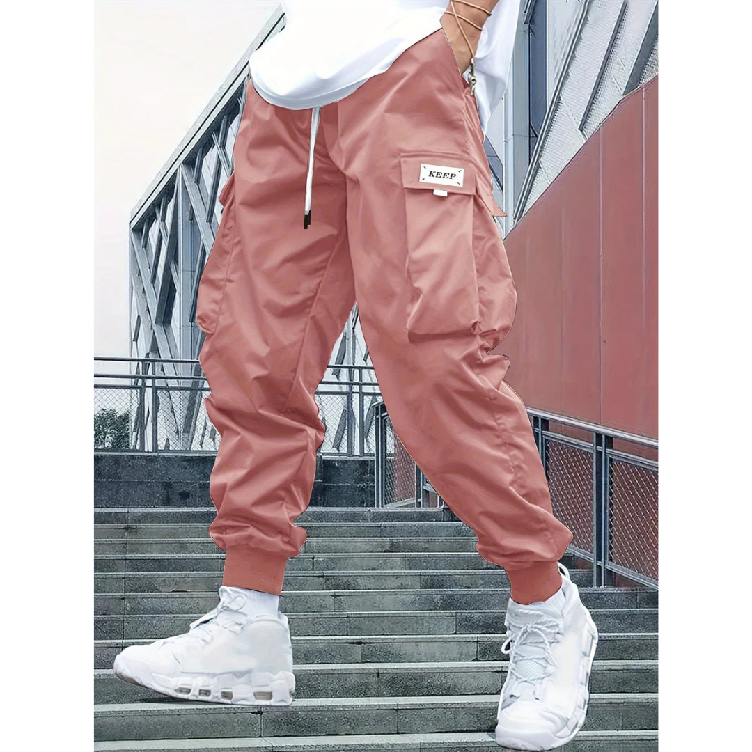 Herren Lässige Cargo Jogger Hose | Elastische Bündchen