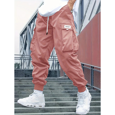 Herren Lässige Cargo Jogger Hose | Elastische Bündchen