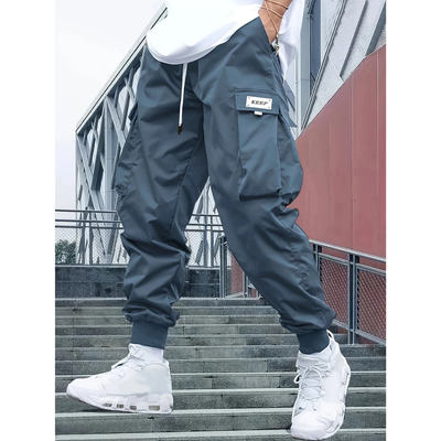 Herren Lässige Cargo Jogger Hose | Elastische Bündchen