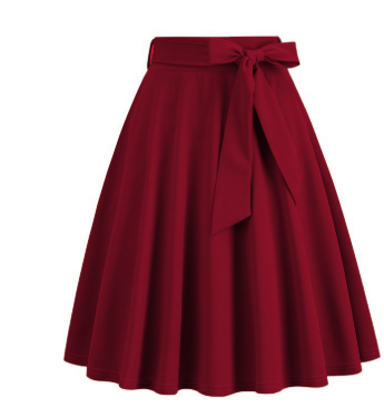 Damen Hoher Taille A Linie Midi Rock | Fliege