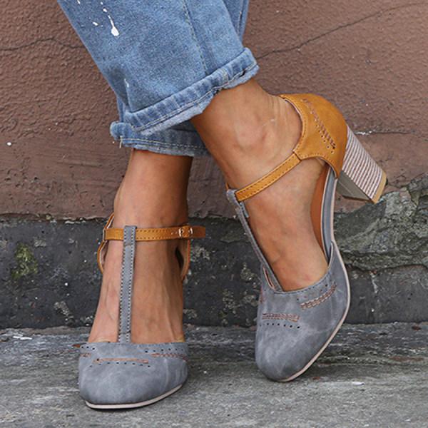Gaea | Retro Damen Sandalen mit hohen Absätzen