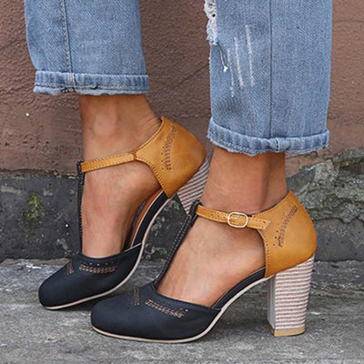 Gaea | Retro Damen Sandalen mit hohen Absätzen